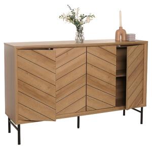 Píborník HWC-M50, skí komoda vysoká píborník, 94x151x40cm pírodní