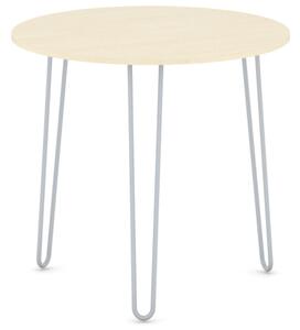 Kulatý jídelní stůl SPIDER, průměr 800 mm, šedo-stříbrná podnož, deska buk
