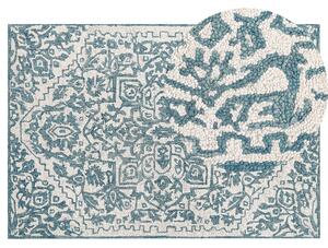 Vlněný koberec 140 x 200 cm bílý/modrý AHMETLI