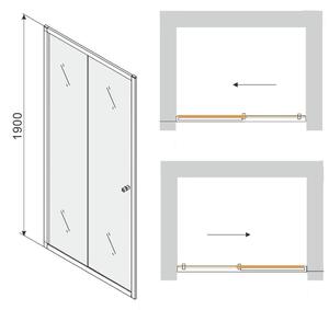 Sprchové dveře MEXEN APIA 95 cm - BLACK