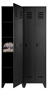 Hoorns Černá borovicová šatní skříň Howie 187 x 103 cm