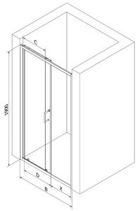 Sprchové dveře MEXEN APIA 140 cm - BLACK