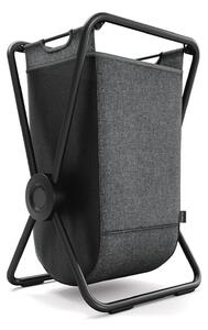 Simplehuman skládací látkový koš na prádlo X-FRAME, černá ocel, šedý polyester