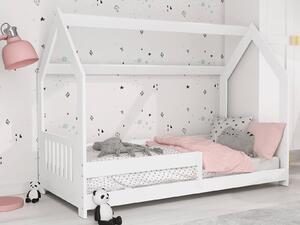Dětská postel Domeček 160x80 D5E bílá s roštem