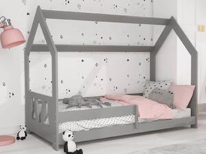 Dětská postel Domeček 160x80 D5A šedá s roštem