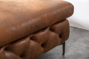 Designová rohová sedačka Rococo 275 cm antik hnědá - pravá