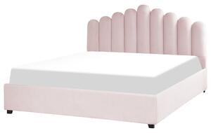 Sametová postel s úložným prostorem 180 x 200 cm růžová VINCENNES