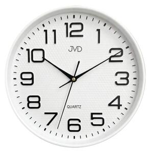JVD Bílé nástěnné tiché netikající hodiny JVD HX9309.1 (netikající tiché hodiny s tichým strojkem)