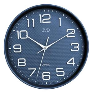 JVD Modré nástěnné tiché netikající hodiny JVD HX9309.4 (netikající tiché hodiny s tichým strojkem)