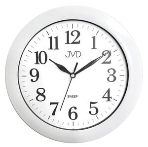 JVD Bílé nástěnné tiché netikající hodiny JVD HX2149.1 (netikající tiché hodiny s tichým strojkem)