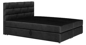 Manželská postel Boxspring 140x200 cm Waller (s roštem a matrací) (černá). 1007716
