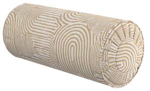 Válečkový polštář se sklady barva béžová látka pletený vzor, vzorované