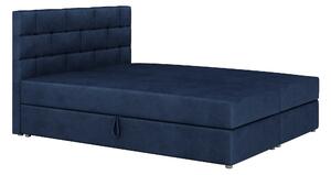 Kontinentální postel 140x200 cm Waller (tmavě modrá) (s roštem a matrací). 1007714