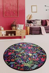 Conceptum Hypnose Kusový koberec Pictura - Black Djt Çap 100, Vícebarevná, 100 cm KRUH