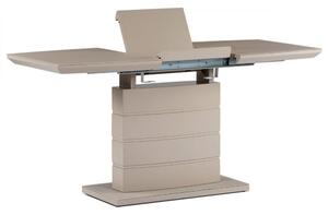 Jídelní stůl 110+40x70 cm, skleněná deska Autronic HT-420 — Cappuccino