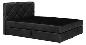 Manželská postel Boxspring 140x200 cm Karum (s roštem a matrací) (černá). 1007768