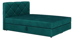 Manželská postel Boxspring 140x200 cm Karum (s roštem a matrací) (zelená). 1007772