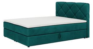 Kontinentální postel 180x200 cm Karum (tmavě zelená) (s roštem a matrací). 1007792