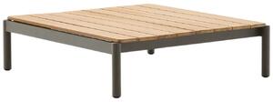 Dřevěný zahradní konferenční stolek Kave Home Sorells 91 x 84,2 cm se zelenou podnoží