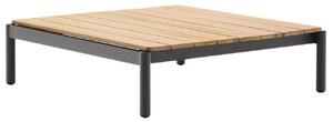 Dřevěný zahradní konferenční stolek Kave Home Sorells 91 x 84,2 cm s šedou podnoží
