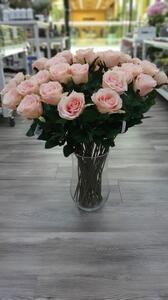Umělá květina Gasper růže, 69cm, růžová