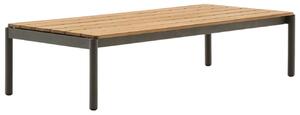 Dřevěný zahradní konferenční stolek Kave Home Sorells 149,2 x 63 cm se zelenou podnoží