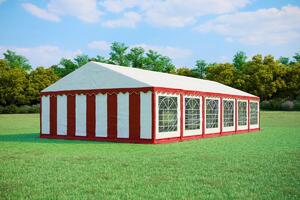 Párty stan 6x12 m STANDARD - ohnivzdorný barva Červeno-bílá