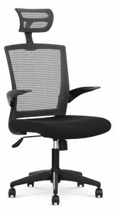 Kancelářská otočná židle VALOR — látka/síť, černá
