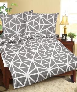 BELLATEX Povlečení bavlněné šedobílá geometrie 140x200, 70x90 cm