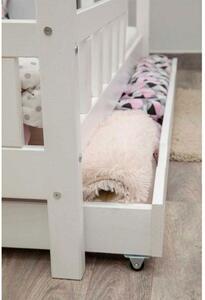 DIP-MAR Dětská postel domeček se šuplíkem a bočnicí R02 bílý 80X160 cm