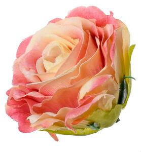 Umělý květ HLAVA RŮŽE bledě růžová 6cm