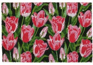 Kokosová rohožka Pink tulips, 39 x 59 cm
