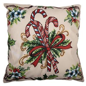 Vánoční povlak na polštář s cukrovými hůlkami Candy Cane – 45x45 cm
