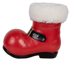 Červená vánoční dekorace bota Santa Clause – 26x15x21 cm