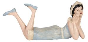 Dekorace ve vintage stylu ležící žena v plavkách s patinou – 26x12x9 cm