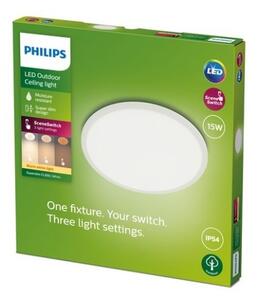 Philips 8719514417953 Superslim LED Stropní venkovní světlo | Teplá bílá | Bílá | 15W