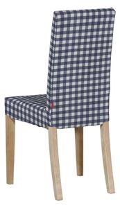 Potah na židli IKEA Harry, krátký barva tmavě modrá látka vzorované
