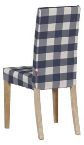 Potah na židli IKEA Harry, krátký barva tmavě modrá látka vzorované