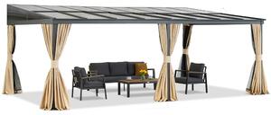Hliníkový přístřešek na terasu 4 x 6 m Tarragona Premium Garden Point béžový