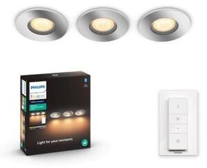 Philips Hue WA Adore koupelnové zápustné LED svítidlo SET 3x5W 400lm 2200-6500K IP44 lesklý chrom + ovladač