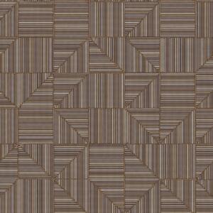 Geometrická vliesová tapeta na zeď, hnědá, imitace látky, 23209-6, Omega, AdaWall
