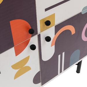 Hanah Home Skříňka, designová, barevná Mültilüx Sia, Bílá, Hnědá, Purple, Hořčicová