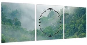 Obraz - Ranní mlha (s hodinami) (90x30 cm)