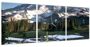 Obraz - Mount Rainier (s hodinami) (90x30 cm)