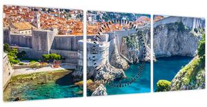 Obraz - Dubrovník (s hodinami) (90x30 cm)