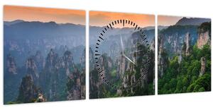 Obraz - Národní lesní park Zhangjiajie (s hodinami) (90x30 cm)