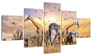 Obraz - Africká zvířata (125x70 cm)
