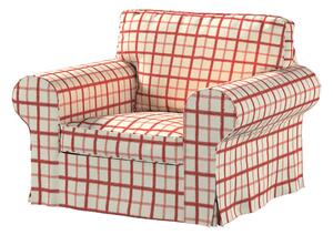 Potah na křeslo IKEA Ektorp barva červená látka vzorované
