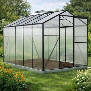 Skleník se základnou BestBerg BBGH-1006B / 5,95 m² / 313 × 190 × 194 cm / černá