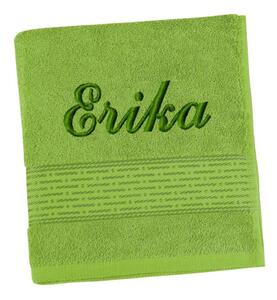 Bellatex Froté ručník proužek s výšivkou jména 50x100 cm Olivová